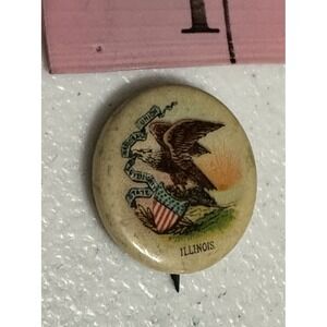 Illinois State Seal Sweet Caporal Cigarettes Whitehead Hoag‎ Pinback Button